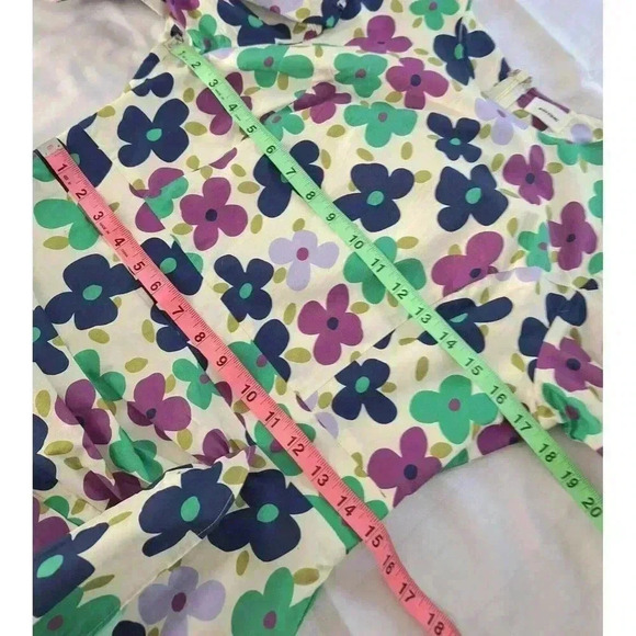 Aureum Ruched Sash Floral‎ Mini Multicolor Dress Size Medium - Picture 6 of 8
